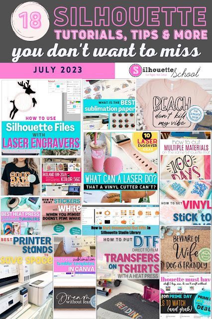 I've wrapped up all of my July blog posts up into one blog post in case you missed any of them! Check them all out here. Silhouette School Blog, Cameo Crafts, Free Silhouette Cut Files, School Newsletter, Silhouette School, Silhouette Cameo Tutorials, Silhouette Tutorials, Silhouette Free, Silhouette Cameo Projects