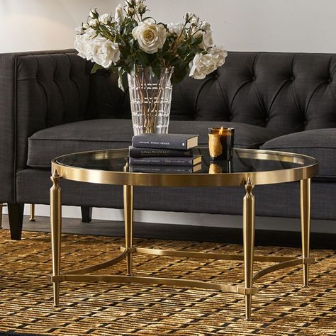 I'm in love with the elegant design of the Jon Glass Coffee Table! 🌟😍 #indoor #indoorfurniture #furniture #livingroom #coffeetable #table #home #homedecor Coffee Table Gold, Stainless Steel Coffee Table, Black Bedside Table, Steel Coffee Table, Gold Coffee, Gold Coffee Table, White Chests, Cafe Lights, Glass Top Coffee Table