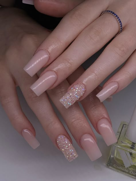 Short Champagne Nails Acrylic, Pink Champagne Nails Acrylic, Sweet 16 Birthday Nails Short, Champagne Nails Acrylic Square, Pink Sweet 16 Nails Short, Nude Square Nails Long, Short Champagne Nails, Classy Birthday Nails Short, Sweet 16 Acrylic Nails