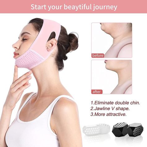 Set Double Chin Reducer Eliminator for Jaw Exercise Workout Jawline V Shape Face Slimmer with Chin Strap Face Slimming Strap Face Slimmer, Jaw Exercises, V Shape Face, Heart Diet, Shape Face, Chest Congestion, Unhealthy Diet, Blemish Remover, Home Beauty Tips