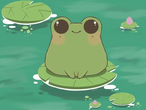 Froggie on a lillypad Used a reference to practice a style I've never done before. I used Adobe Photoshop and the XPPen drawingpad to create this piece. #frog#frogdrawing#drawing#drawingstudy#art#digitalart#adobephotoshop#adobeart#cute#cutefrog#sketch#xppen#drawingpad#pond#pondart#lillypads#natureart Frog Drawing Reference, Pond Drawing, Frog Drawing, Kirby Art, Cute Frogs, Kirby, Drawing Reference, Koi, My Garden