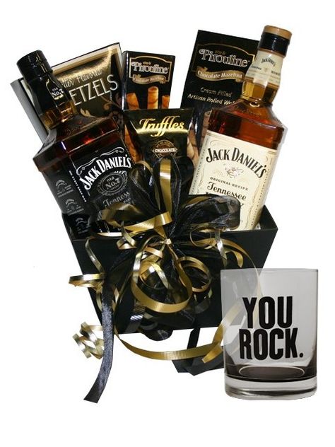 What more can you say... You Rock! You're Great! or You've Done Well!  This popular designed #giftbasket with #JackDaniels #Whiskey will  express your true feelings and show your #appreciation! #gift Jack Daniels Gift Basket, Bourbon Gifts Basket, Alcohol Basket, Booze Bouquet, Beer Christmas Gifts, Jack Daniels Gifts, Alcohol Gift Baskets, Liquor Gift Baskets, You're Great