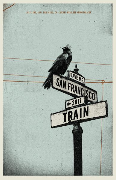 Train Concepcion Studios, Train Music, Train Posters, Tour Poster, Silkscreen Print, Typography Poster Design, Tour Posters, Album Cover Art, Gig Posters