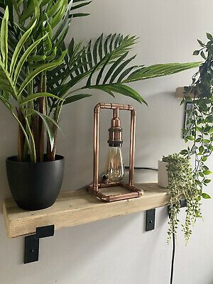 copper pipe Table lamp - Industrial Style - Handmade - Lighting | eBay Copper Pipe Lamp, Pipe Table, Copper Lamp, Industrial Table Lamp, Lamp Industrial, Pipe Lighting, Pipe Lamp, Copper Lamps, Copper Pipe