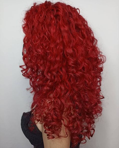 Long Curly Red Hair Dyed, Bright Red Curly Hair, Red Hair Curly, Fire Red Hair, Blood Red Hair, Curly Red Hair, Black Red Hair, Red Curls, Dyed Curly Hair