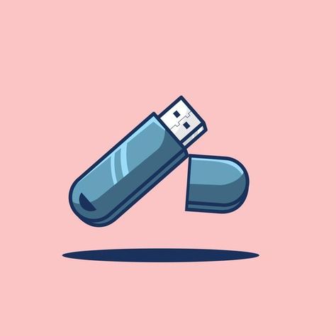 Usb storage cute cartoon vector | Premium Vector #Freepik #vector #computer Evolution Cartoon, Cartoon Objects, Storage Cute, Random Objects, Mouse Illustration, Usb Storage, Space Text, Computer Service, Illustration Story