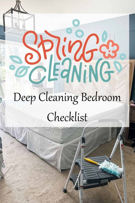 It's time to start spring cleaning and I am sharing my deep cleaning bedroom checklist so you can easily get that bedroom back in order! Deep Clean Bedroom Checklist, Clean Bedroom Checklist, Deep Cleaning Bedroom Checklist, Cleaning Bedroom Checklist, Deep Cleaning Bedroom, Teen Bedroom Ideas For Small Rooms, Deep Clean Bedroom, Teen Bedroom Wall Decor, Teen Bedroom Inspiration