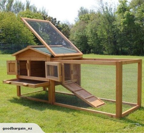 Rabbit Hutch and Run | Trade Me Writers Cabin, Rabbit Cages Outdoor, Rabbit Hutch And Run, Rabbit Hutch Plans, Guinea Pig Run, Outdoor Rabbit Hutch, Guinea Pig Hutch, Bunny Hutch, Raising Rabbits