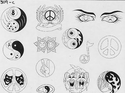 90s Tattoo Flash, 90s Tattoos, Lillies Tattoo, Ying Yang Tattoo, Yang Tattoo, 13 Tattoos, Flash Design, Tattoo Traditional, Cute Little Tattoos