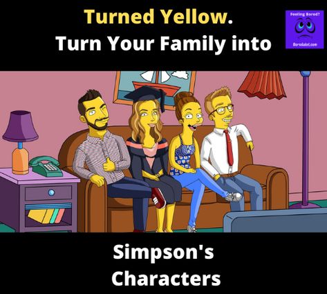 Turned yellow is a really cool website that allows you to turn you and your family into Simpsons characters. Simply send a picture into them and away you go Websites To Visit When Bored, Weird Websites, Bored Websites, When Youre Bored, Funny Websites, Fun Sites, Random Websites, Bored Funny, Cute Websites