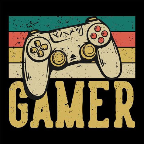 t shirt design gamer with game pad vintage illustration Boy Rug, Graffiti Generator, Gamer Controller, Gaming Quotes, Anime Rug, Photo Comic, Tattoo Fonts Generator, Game Pad, Minimalist Rug