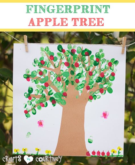 NOTHING's like a beautiful Spring or Summer day...it's perfect crafting inspiration! Now get 'em painting with this fun fingerprint apple tree kids craft. Fingerprint Crafts For Kids, Prek Art, September Crafts, Trees For Kids, Fingerprint Crafts, Fingerprint Art, Fingerprint Tree, Apple Craft, Crafting Inspiration