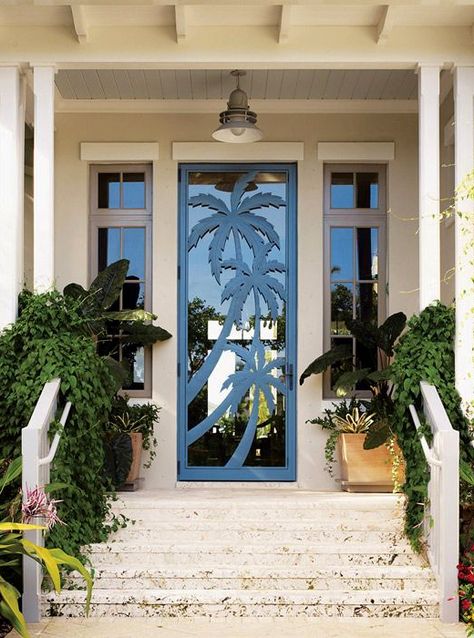 Decorative Exterior Front Doors Florida Decorating, Florida Decor, Beach House Exterior, Florida Design, Dream Beach Houses, Beach Bungalows, Coastal Design, Beach Living, Beach Condo