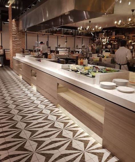 Buffet Counter Design Restaurant, Buffet Restaurant Design, Buffet Counter Design, Service Counter Design Restaurants, Service Counter Restaurant, Hotel Buffet Counter Design, Open Buffet Restaurant Design, Buffet Counter, Show Kitchen