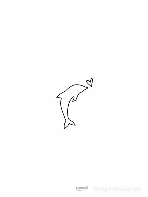 Mini Dolphin Tattoo, Dolphin Tattoo Simple, Tiny Dolphin Tattoo, Minimalist Dolphin Tattoo, Small Dolphin Tattoo, Tattoo Dolphin, Elephant Line Drawing, Dolphin Drawing, Dolphin Tattoo