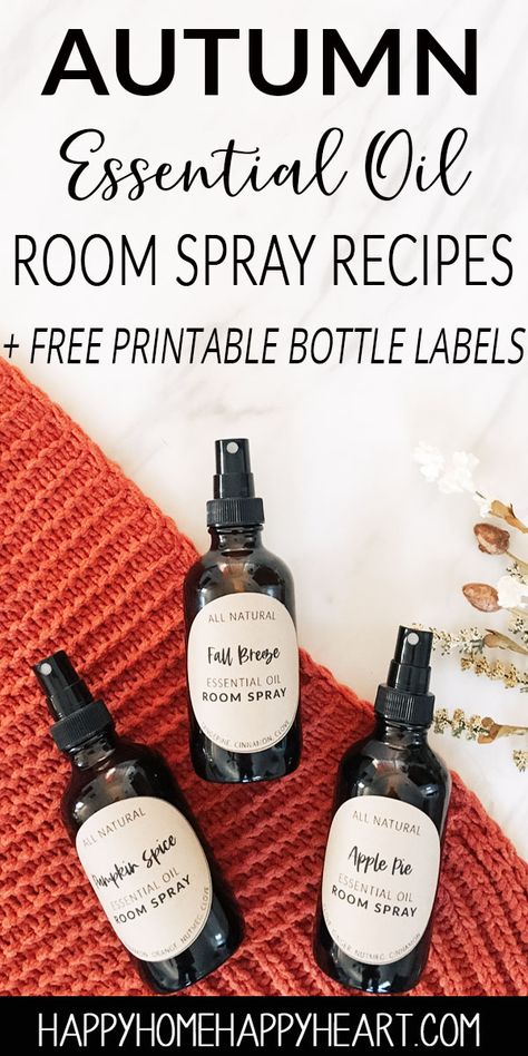 These room spray recipes for fall are the perfect thing to get you in the fall mood! You'll love these fall room sprays. They make the perfect diy air freshener. They'll create that perfect natural room fall scent! #Fall #FallTime #Autumn #DIY How To Make A Room Spray With Essential Oils, Fall Room Spray Essential Oils, Essential Oils For Air Freshener, Fall Essential Oil Room Sprays, Diy Essential Oils Recipes, Fall Room Sprays With Essential Oils, How To Make Room Spray, Fall Room Spray, Room Spray With Essential Oils