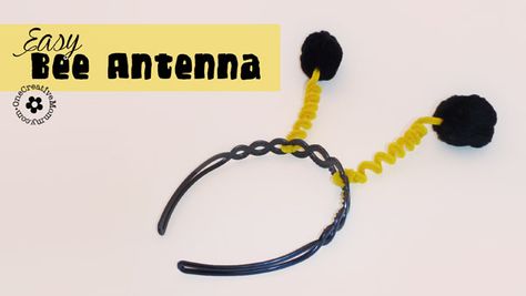 Easy DIY Bee Antenna {Halloween Costume Idea} Bee Antenna Headband Diy, Bee Headband Craft, Spelling Bee Costume, Ladybug Costumes, Bee Antenna, Bee Costumes, Diy Bee, Twin Halloween, Twin Halloween Costumes