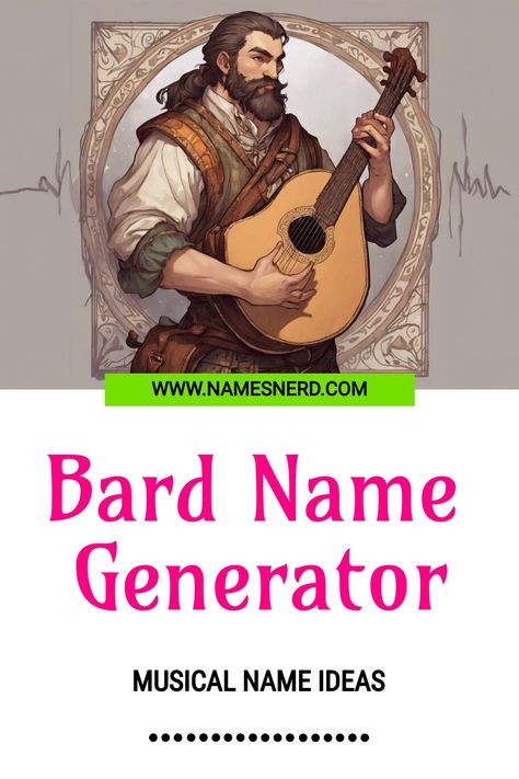 Strum up a tale with our Bard Name Generator. Whimsical, melodious names perfect for your storytelling adventurers. Bard Names Dnd, Dnd Name Generator, Dnd Last Names, Dnd Bard Ideas, Dnd Names, Bard Dnd, Dnd Bard, Find Name, Moon Song