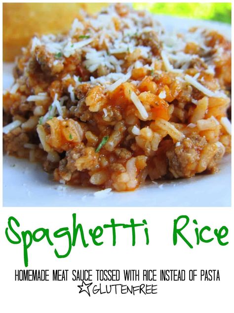 Rice And Tomato Sauce Recipes, Rice And Spaghetti Sauce Recipes, Spaghetti Rice, Pasta Italian Sausage, Paleo Pasta, Homemade Meat Sauce, Italian Sausages, 4 Grade, Rice Side Dishes