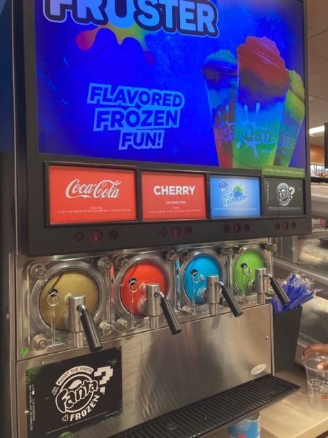 Snacks Aesthetic American, Slushy Business, Slurpee Aesthetic, Slushie Aesthetic, Slushies Aesthetic, Slurpee Machine, 7 Eleven Slurpee, Nicole Core, Snack Aesthetic