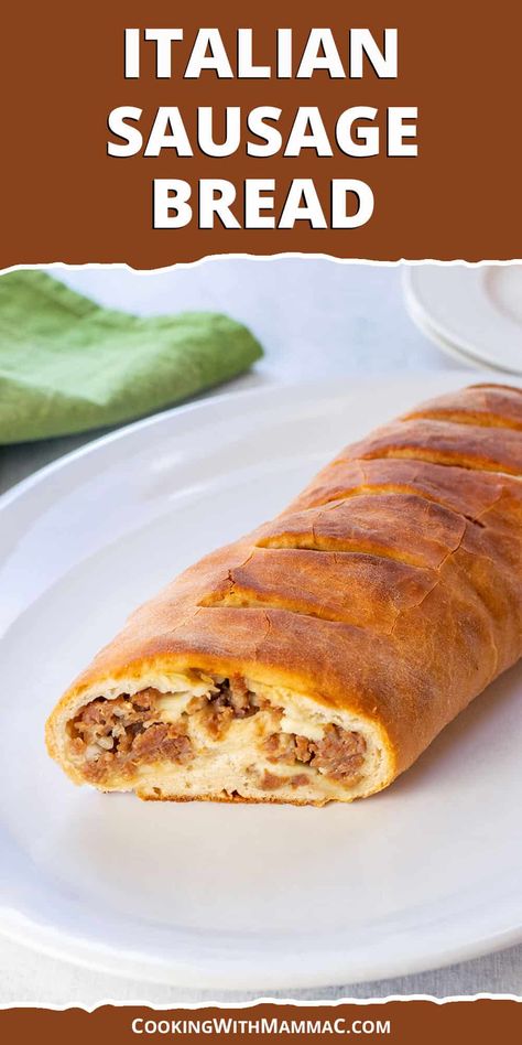 Italian Sausage Bread Sausage Bread Recipe With Pizza Dough, Sausage Bread With Pizza Dough, Italian Sausage Bread, Italian Sausage Rolls Recipe, Garbage Bread Recipe, Garbage Bread, Pull Apart Pizza Bread, Italian Bread Recipes, Sausage Rolls Recipe