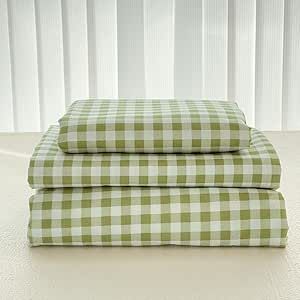 NSNLGSGC Sage Green Gingham Queen Sheet Set, Soft Brushed Microfiber Plaid Queen Bed Sheets, 4-Pieces Grid Sheet Set with Deep Pocket Minimalist Bed Sheets, Gingham Sheets, Full Bed Sheets, Kids Sheet Sets, Twin Bed Sheets, Queen Bed Sheets, Kids Sheets, King Bed Sheets, Green Sheets