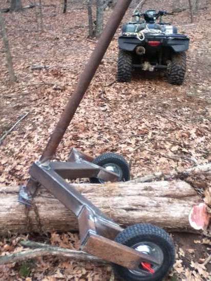 Log Skidder Diy, Log Skidder, Log Arch, Sawmill Lumber, Portable Saw Mill, Log Trailer, Welding Trailer, Atv Implements, Homemade Tractor