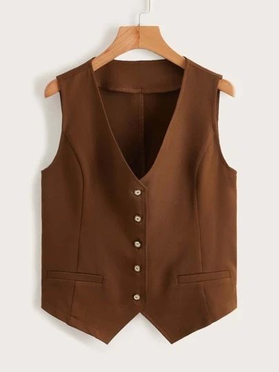 Brown Waistcoat Outfit Women, Brown Suit Vest, Brown Vest Outfit, Waistcoat Outfit Women, Sleeveless Top Outfit, Asos Outfit, Sleeveless Blazer Vest, Waistcoat Outfit, Waistcoat Designs