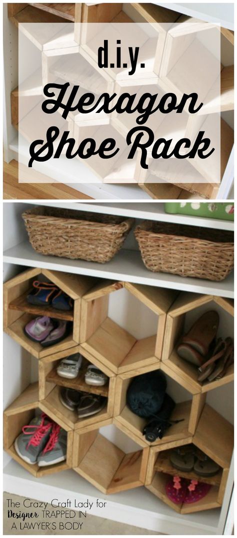 Rak Sepatu Diy, Hexagon Diy, Old Bookshelf, Old Bookshelves, Diy Shoe Rack, Shoe Rack Entryway, Diy Shoe, Entryway Shoe, Pinterest Diy