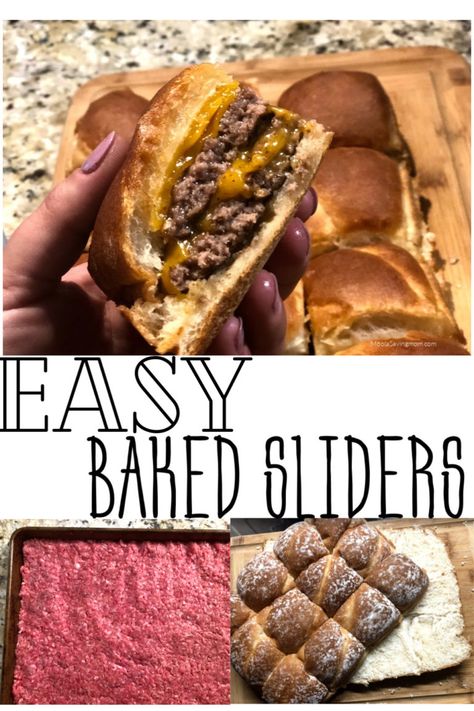 Oven Sliders, Sliders Recipes Hamburger, Baked Sliders, Oven Burgers, Baked Hamburgers, Hamburger Sliders, Easy Slider Recipes, Patty Recipe, Hamburger Patty