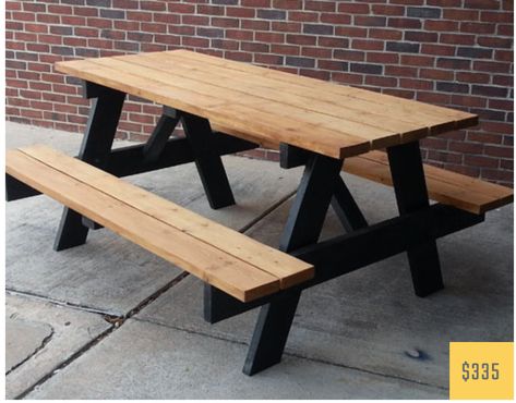 Picnic Table Outdoor Space, Wooden Picnic Tables Diy, Stain Picnic Table, Picnic Table On Deck, Wooden Picnic Table Makeover, Stained Picnic Table, Stained Picnic Table Ideas, Picnic Table Stain Ideas, Picnic Table Ideas Outdoor