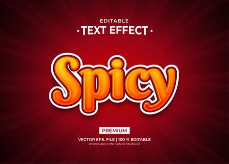 Spicy Logo Design, Text Spicy, Spicy Logo, Valentine Text, Kiosk Design, 3d Text Effect, 3d Text, Vector Free Download, Valentines Party