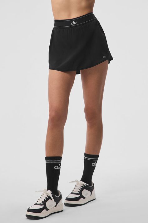 Tennis Skirt Black, Cute Golf Outfit, Yoga Skirt, Match Point, Athletic Outfits, Fitted Skirt, Bra Top, Alo Yoga, Tennis Skirt