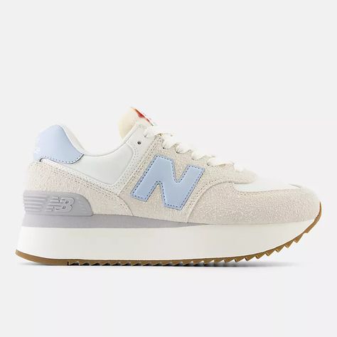 574+, WL574ZQC New Balance 574 Platform, Shoes New Balance, Preppy Shoes, Lifestyle Shoes, Shoes On Sale, New Balance 574, Shoe Inspo, Women Lifestyle, Perforated Leather