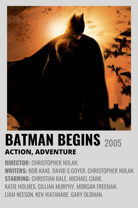 Batman Begins Poster, Nice Movies, Batman Movie Posters, Polaroid Movie Poster, Dark Knight Trilogy, The Dark Knight Trilogy, Batman Poster, Iconic Movie Posters, Polaroid Posters