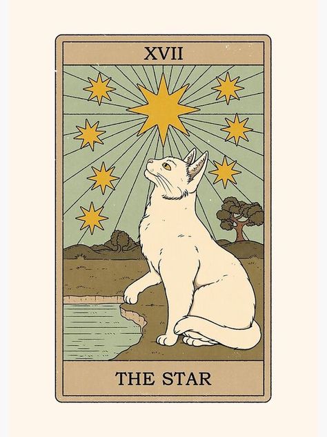 "The Star - Cats Tarot" Art Print by thiagocorream | Redbubble Cats Rule The Earth Tarot, Taro Cards, Temperance Tarot, Live Painting, Tarot Art, Cat Cards, Sphynx, Star Art, Stationery Cards