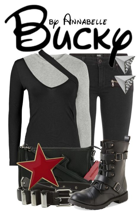 The Winter Soldier (Bucky Barnes) by annabelle-95 on Polyvore featuring polyvore, fashion, style, Boohoo, Topshop, Paige Denim, AÃ©ropostale, Vlieger & Vandam, Ileana Makri, The Kooples and clothing Marvel Inspired Outfits, Avengers Outfits, Marvel Costumes, Everyday Cosplay, Marvel Clothes, Winter Soldier Bucky, Bucky Barnes Winter Soldier, The Winter Soldier, Fandom Outfits