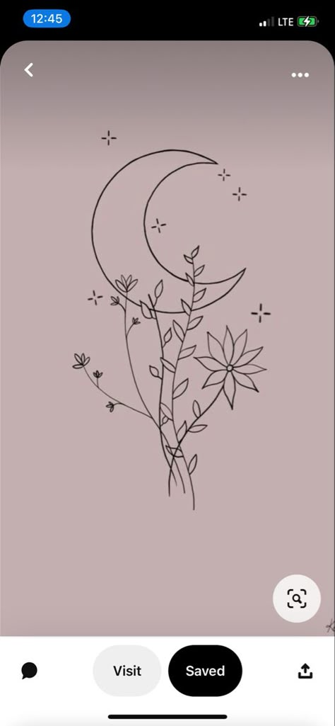 Tattoo Of Moon And Stars, Moon With Dangling Stars Tattoo, To The Moon And Stars Tattoo, Name And Moon Tattoo, Moon N Stars Tattoo, Moon Stars And Flowers Tattoo, Tattoo Ideas Female Moon And Stars, How To Draw A Crescent Moon Step By Step, Sun Moon Star Flower Tattoo