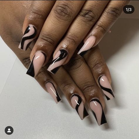 Classy Baddie Nails Coffin, Almond Nails Long Baddie, Dope Nail Designs Mid Length, Long Acrylic Nail Designs, Glow Nails, Dope Nail Designs, Classy Acrylic Nails, Long Square Acrylic Nails, Glam Nails