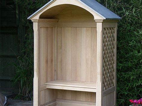 Garden Arbour Seat, Garden Sail, Landscape Furniture, Arbour Seat, Bespoke Garden, Garden Seats, Garden Nook, Backyard Design Ideas, Garden Pavilion