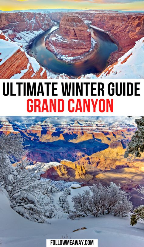 Grand Canyon In March, Grand Canyon Winter, Grand Canyon Vacation, Visiting The Grand Canyon, Grand Canyon South Rim, Winter Tips, Winter Travel Destinations, Winter Things, Traveling Tips