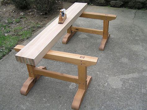 Build Your Own Garage, Workbench Ideas, Garden Bench Plans, Workbench Designs, Saw Horse, Woodworking Bench Plans, Diy Workbench, Japanese Woodworking, Workbench Plans