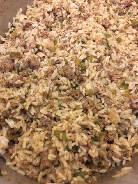 Crawfish Rice Dressing, Oyster Rice Dressing Recipes, Savoie's Rice Dressing, Louisiana Rice Dressing, Rice Dressing Recipe Thanksgiving, Louisiana Rice And Gravy Recipes, Cajun Rice Dressing Louisiana, Cajun Dressing Thanksgiving, Rice Dressing Thanksgiving