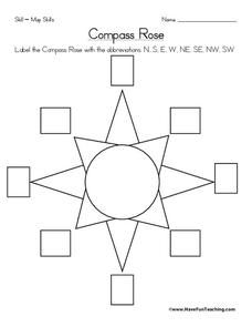 Compass Rose Worksheet Social Studies Maps, Map Skills Worksheets, Third Grade Social Studies, 3rd Grade Social Studies, Cardinal Directions, 6th Grade Social Studies, Map Worksheets, Homeschool Geography, Homeschool Social Studies