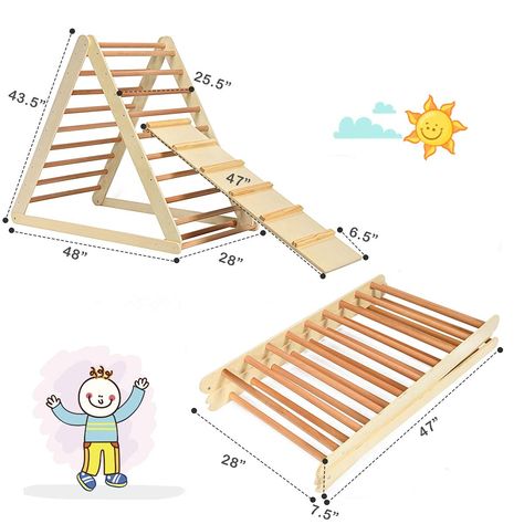 Toddler Climbers, Sports Skills, Climbing Triangle, Climbing Ladder, Kids Motor Skills, Pikler Triangle, Kids Climbing, Play Gym, Metal Hinges