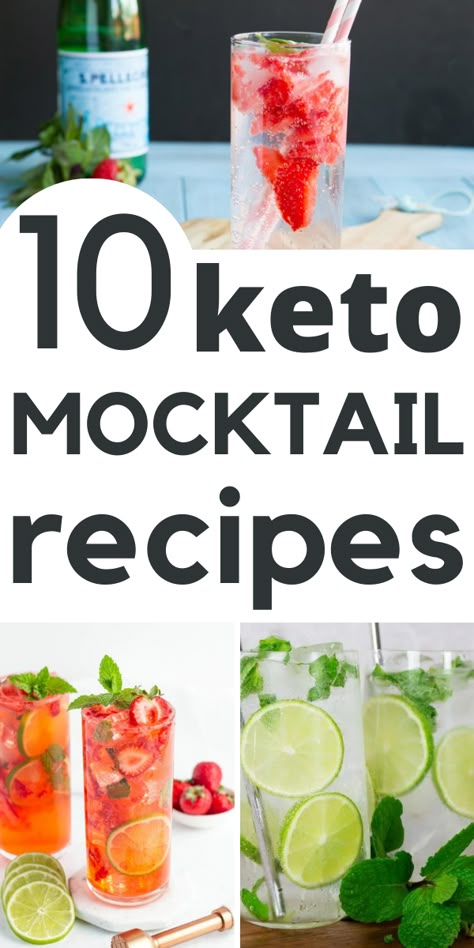 Best Mocktail Recipe, Mocktails Non Alcoholic, Sugar Free Cocktails, Alcohol Free Cocktails, Easy Mocktail Recipes, Virgin Cocktails, Keto Cocktails, Alcohol Free Drinks, Low Carb Drinks