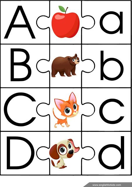 English alphabet puzzle, ESL game for children Alphabet Word Wall Cards, English Games For Kids, Abc Puzzle, Alphabet Puzzle, Esl English, Esl Games, Learning Printables, Alphabet Puzzles, Learning English For Kids