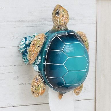 Blue Sea Turtle Toilet Paper Holder Coastal Dinnerware, Turtle Bathroom, Colorful Sea Turtle, Nautical Shower Curtains, Coastal Bedroom Furniture, Blue Sea Turtle, Sea Turtle Design, Turtle Stuff, Beach Room Decor