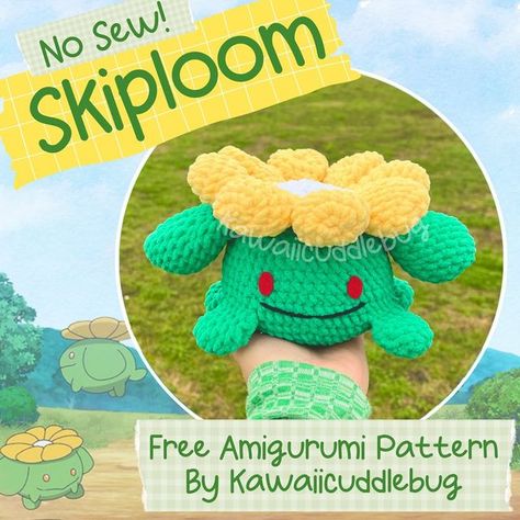 Pikmin Crochet Pattern Free, Market Patterns, Free Crochet Patterns Amigurumi, Projek Mengait, Crochet Ocean, Chunky Yarn Crochet, Crochet Stuffies, Animal Sewing Patterns, Pokemon Plush