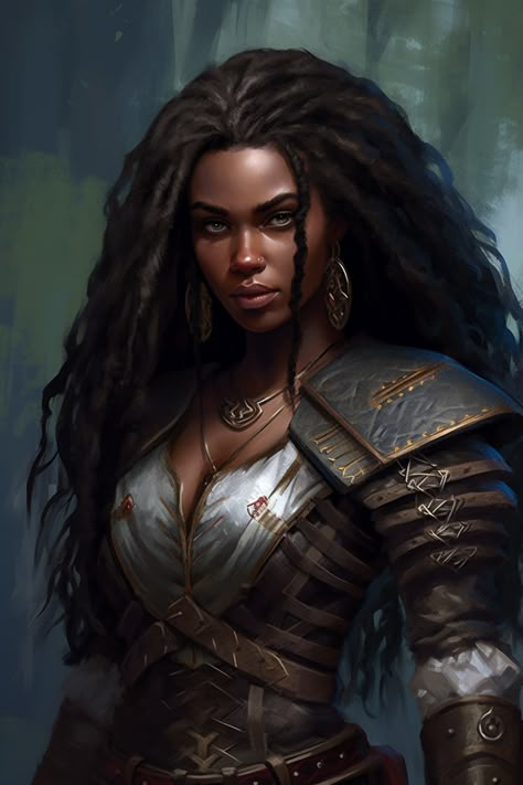 Rpg Npc, Barbarian Woman, Dnd Npc, Heroic Fantasy, Dnd Stuff, Female Character Inspiration, Pirate Woman, Fantasy Images, Black Characters